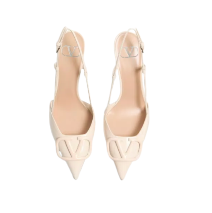 VLogo Signature Patent Leather Slingback Pump – 80mm