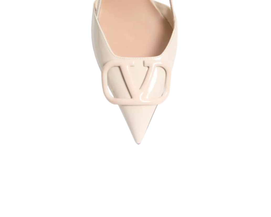 VLogo Signature Patent Leather Slingback Pump – 80mm